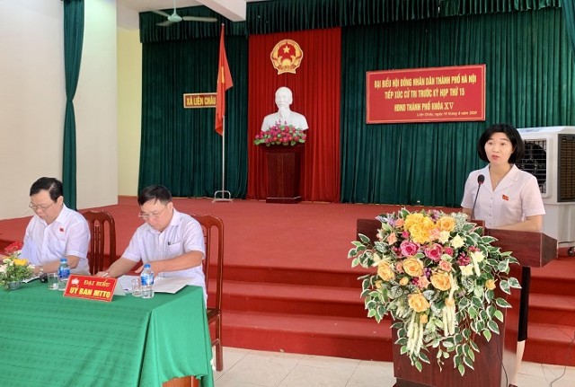 Phó Chủ tịch HĐND thành phố Phùng Thị Hồng Hà tiếp xúc cử tri huyện Thanh Oai 